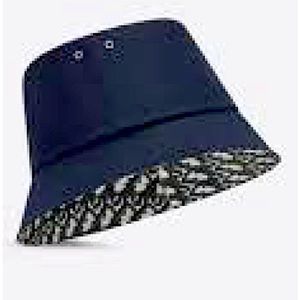 Authentic Dior Reversible oblique Teddy-D Medium Brim Bucket Hat blue